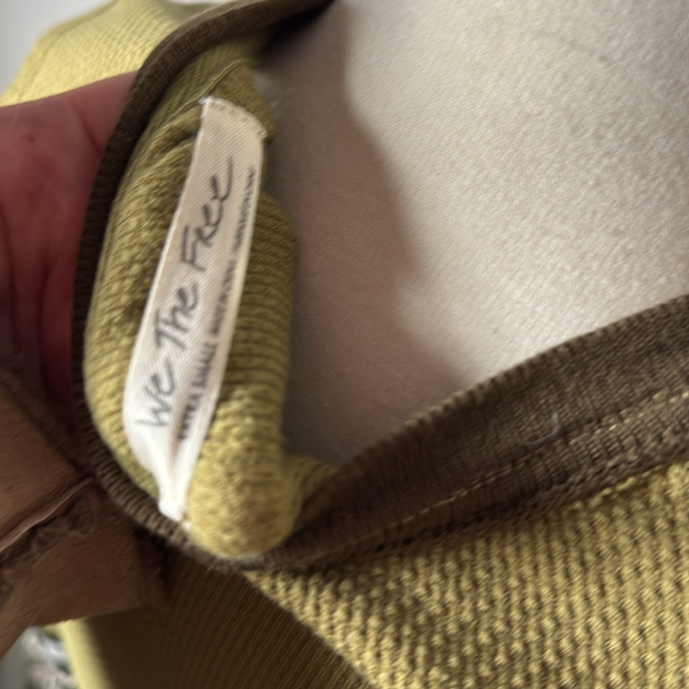 Free People Olive and Brown Patterned Long Sleeve Top - Picture 12 of 12
